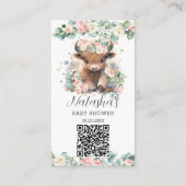 フローラかわいいハイランド牛のベビーギフトレジストリQR エンクロージャーカード (裏面)