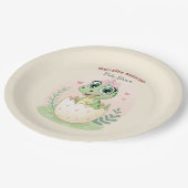 フローラかわいいベビーアリゲーターハッチングエッグ – ガール ペーパープレート (アングル)