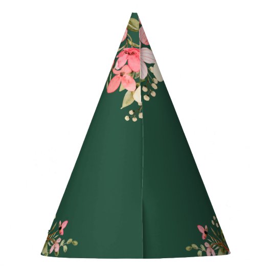 フローラかわいい子犬の子供の誕生日 パーティーハット (裏面)