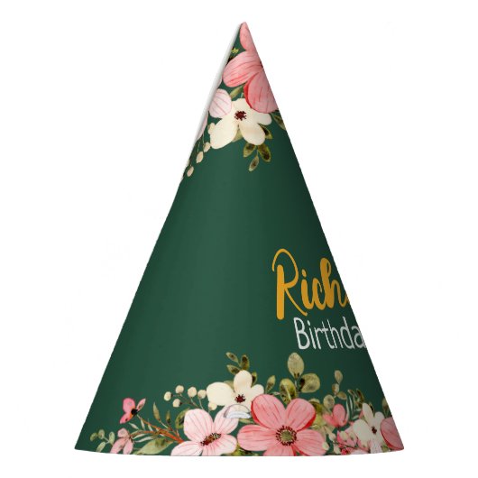 フローラかわいい子犬の子供の誕生日 パーティーハット (左)