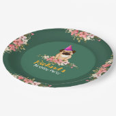 フローラかわいい子犬の子供の誕生日 ペーパープレート (アングル)