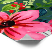 フローラかわいい子犬の子供の誕生日 ポスター (角)