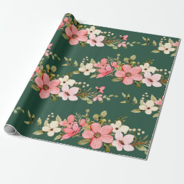 フローラかわいい子犬の子供の誕生日 ラッピングペーパー