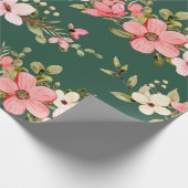 フローラかわいい子犬の子供の誕生日 ラッピングペーパー (角)