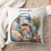 フローラかわいい猫装飾用クッション クッション (ブランケット)