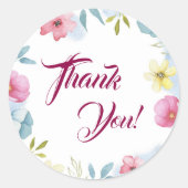 フローラかわいらしありがとう赤ちゃんシャワー ラウンドシール (正面)