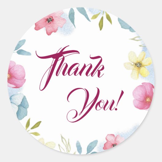 フローラかわいらしありがとう赤ちゃんシャワー ラウンドシール (正面)