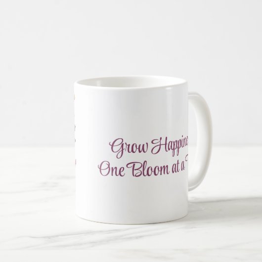 フローラかわいらしが一人ずつ開花ずつ成長 コーヒーマグカップ (正面右)