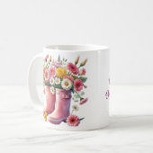 フローラかわいらしが一人ずつ開花ずつ成長 コーヒーマグカップ (正面左)