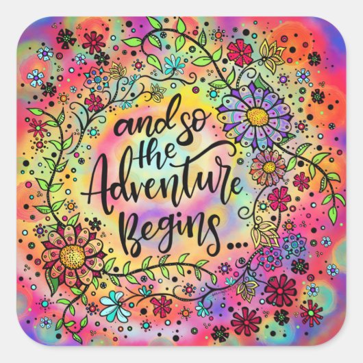 フローラかわいらしと冒険がおもしろいを開始 スクエアシール (正面)