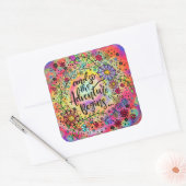 フローラかわいらしと冒険がおもしろいを開始 スクエアシール (封筒)