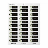 フローラかわいらしと緑の差出人住所ブラック ラベル (フルシート)