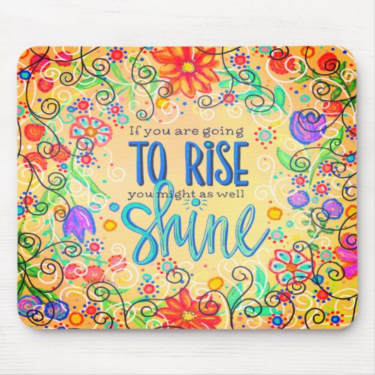 フローラかわいらしの上昇と輝きカラフル マウスパッド (正面)