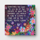 フローラかわいらしの喜びあなたの物語の引用文のインスピレーション フォトプラーク (正面)