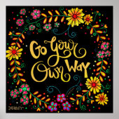 フローラかわいらしは自分の道にインスパイア引用文 ポスター (正面)