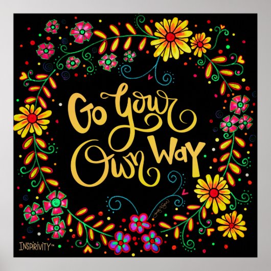 フローラかわいらしは自分の道にインスパイア引用文 ポスター (正面)