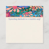 フローラかわいらしは良い引用文の親切なカードを見る スクエア名刺 (裏面)