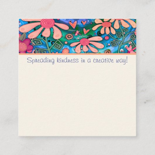 フローラかわいらしは良い引用文の親切なカードを見る スクエア名刺 (裏面)