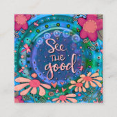 フローラかわいらしは良い引用文の親切なカードを見る スクエア名刺 (正面)