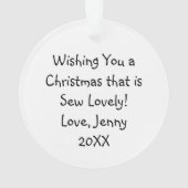 フローラかわいらしアンティーク裁縫機クリスマス オーナメント (裏面)