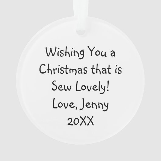 フローラかわいらしアンティーク裁縫機クリスマス オーナメント (裏面)