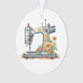 フローラかわいらしアンティーク裁縫機クリスマス オーナメント (正面)