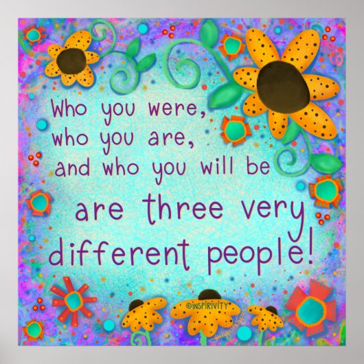 フローラかわいらしインスピレーション引用文 ポスター (正面)