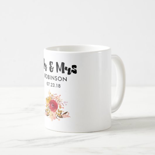 フローラかわいらしウォーター結婚カラーブーケさん コーヒーマグカップ (正面右)
