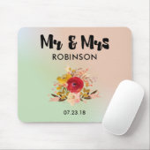 フローラかわいらしウォーター結婚カラーブーケさん マウスパッド (マウス)