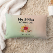 フローラかわいらしウォーター結婚カラーブーケさん ランバークッション (ブランケット)