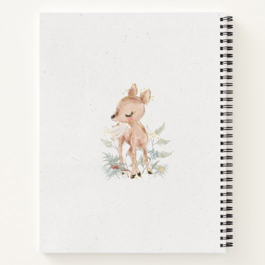 フローラかわいらしウッドランドがベビーゲストブックを希望 ノートブック (裏面)