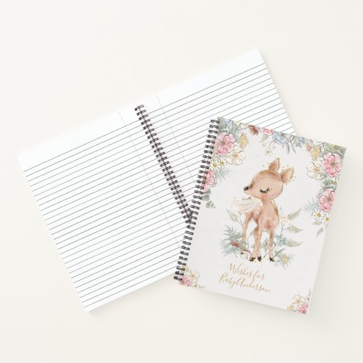 フローラかわいらしウッドランドがベビーゲストブックを希望 ノートブック (内部)