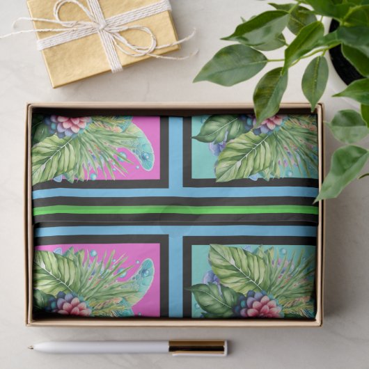 フローラかわいらしウミガメのタイルのパターンのデカップージ 薄葉紙 (ギフト)