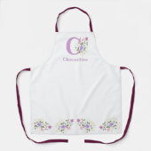 フローラかわいらしエプロン(着用者のイニシャルと名前) エプロン (正面)