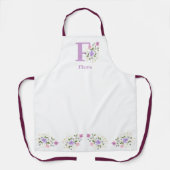 フローラかわいらしエプロン(着用者のイニシャルと名前) エプロン (正面)