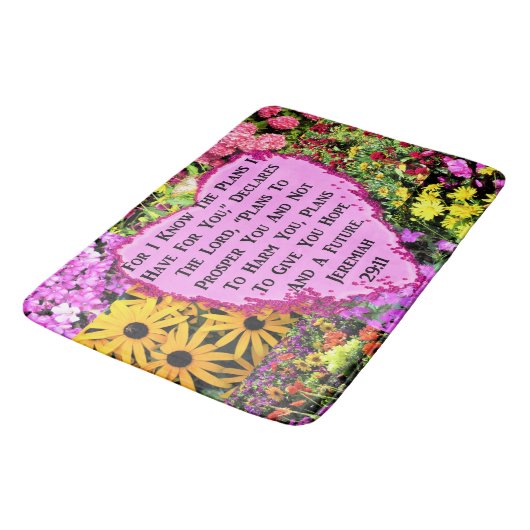 フローラかわいらしエレミヤ29:11聖書 バスマット (アングル)