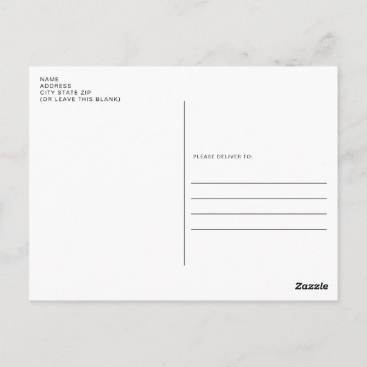 フローラかわいらしオレンジと青のはがき ポストカード (裏面)