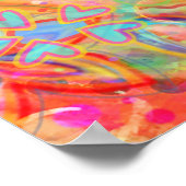 フローラかわいらしオレンジアクア名前をカスタムする引用文 ポスター (角)