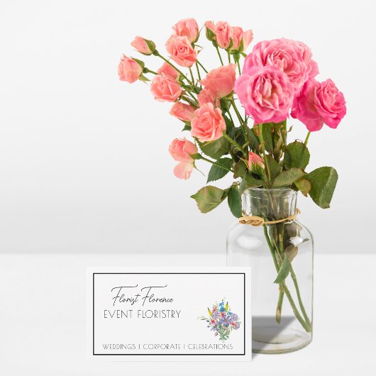 フローラかわいらしカスタムQRコード名刺 名刺