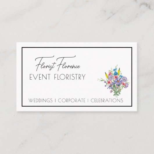 フローラかわいらしカスタムQRコード名刺 名刺 (正面)