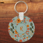 フローラかわいらしカラフル花キーチェーン キーホルダー (正面)