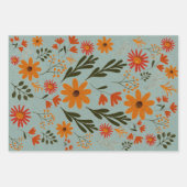 フローラかわいらしカラフル花ラッピング紙 ラッピングペーパーシート (正面3)