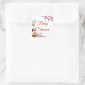 フローラかわいらしガールの赤ちゃんシャワーシール スクエアシール (バッグ)