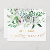 フローラかわいらしグアッシュボホフラワーブライダルシャワー ポストカード (正面/裏面)