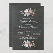 フローラかわいらしシャルボードブライダルシャワー招待状 招待状 (正面/裏面)