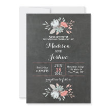 フローラかわいらしシャルボード結婚式招待状