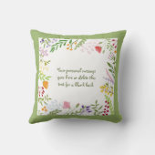 フローラかわいらしスクリプトヘブライ語モノグラム装飾用クッション クッション (裏面)