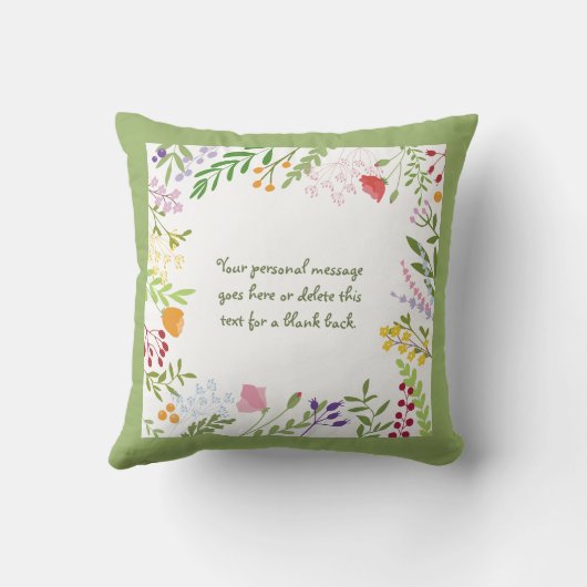 フローラかわいらしスクリプトヘブライ語モノグラム装飾用クッション クッション (裏面)