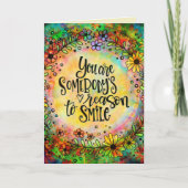 フローラかわいらしスマイル引用文 カード (正面)