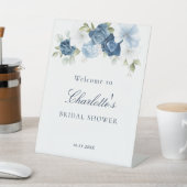 フローラかわいらしダスティブルーブライダルシャワー 台座サイン (インサイチュ)